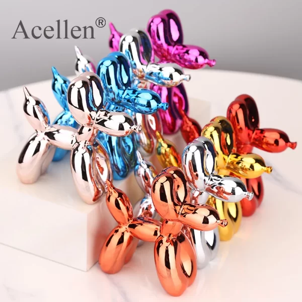 Plating balloon dog Statue Resin Sculpture Home Decor Modern Nordic Home Decoration Accessories for Living Room Animal Figures - Image 5