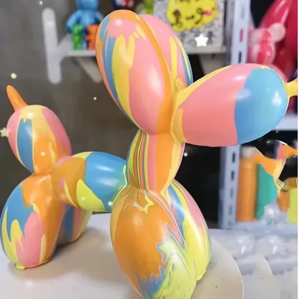 DIY Painting Fluid Balloon Dog Statue Hand-painted White Embryo Graffiti Painting Balloon Dog Children's Toys Trendy Art Crafts - Image 2
