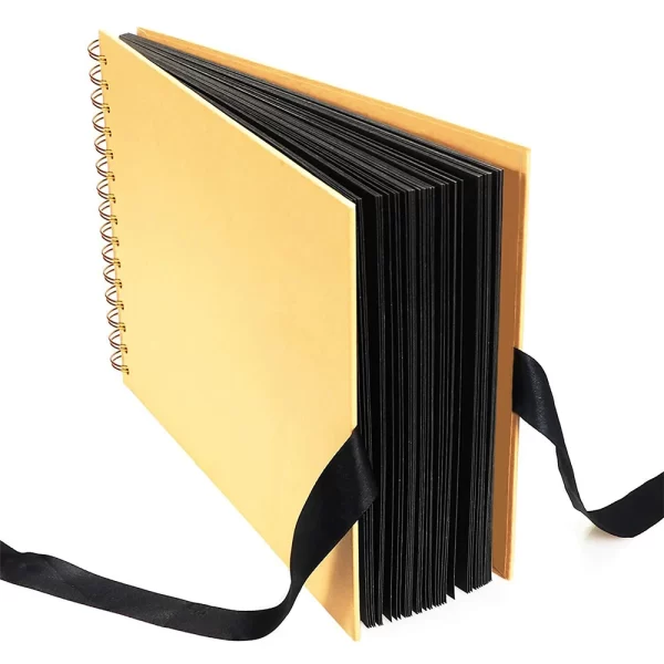ZK20 80 Black Pages Memory Books DIY Craft Photo Albums Scrapbook Cover Kraft Album For Wedding Anniversary Gifts Memory Books - Image 4