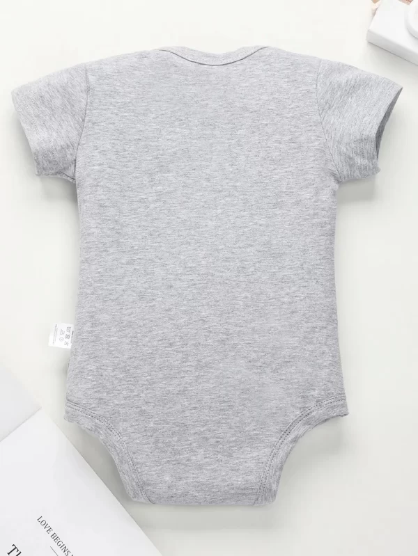 50% DADDY 50% MOMMY 100% PERFECT Letter Print Baby Romper - Image 2