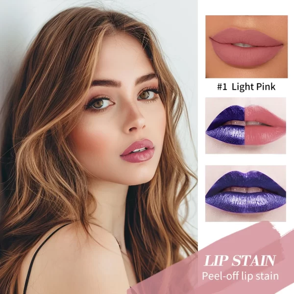 Blading Lip Gloss Peel and Stick Set Long-lasting Waterproof Pink Lip Gloss Transfer Resistant Natural Lip Gloss For Women - Image 3
