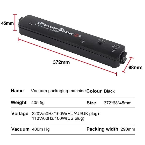 Kitchen Home Vacuum Sealer Food Preservation Plastic Bags Sealer Packaging Machine Automatic Sealing Machine Kitchen Gadgets - Image 5