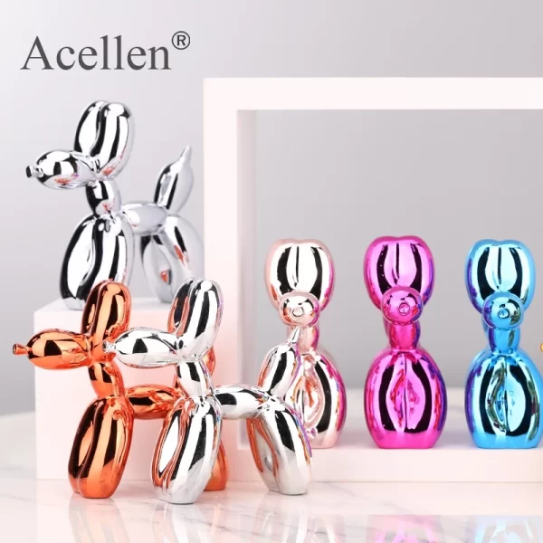 Plating balloon dog Statue Resin Sculpture Home Decor Modern Nordic Home Decoration Accessories for Living Room Animal Figures - Image 2
