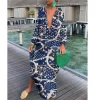 Elegant Women's Maxi Dresses 2024 Summer Casual Fashion Retro Print V Neck Loose Boho Long Vacation Beach Dress Female Robes New - Image 6
