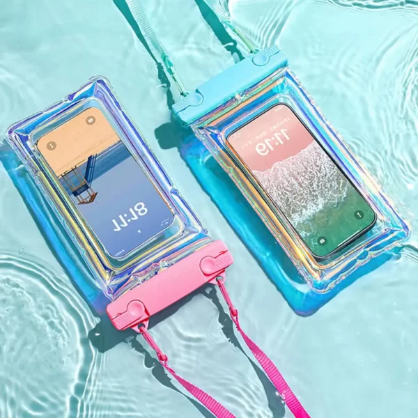 Full View Waterproof Phone Pouch Lanyard Touchscreen PVC Universal Beach Kayaking Swimming Underwater Dry Bag Swimming Pouch