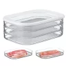 Meat Container for Fridge Bacon Lunch Meat Container for Refrigerator Meal Prep Containers Stackable Food Storage Boxes with Lid