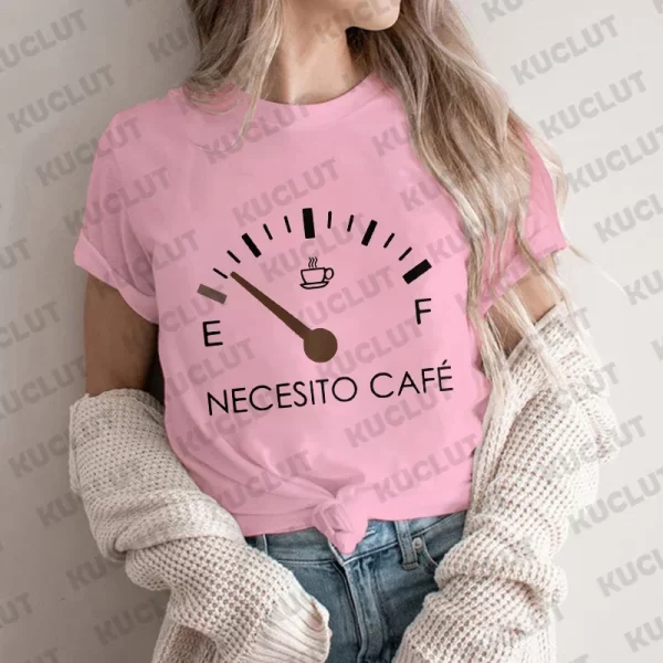 Spanish I Need Coffee Women T-Shirt Short Sleeve O-Neck Creative T Shirts Fashion Breathable Top Funny Casual Sport Tee T Shirt - Image 5