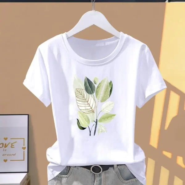 Modal Female Print Fashion Cute Internet Celebrity Short-sleeved T-shirt Women Clothing Tops Oversized T Shirt - Image 5