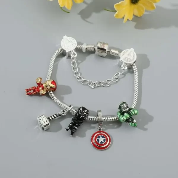 Disney Marvel Deadpool Jewellery Findings Loki Avengers Charm Chain Beaded Fit Original Pandora Bracelet DIY Ladies Jewelry Gift - Image 2