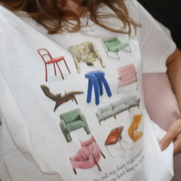 Chairs Graphic Tops Women Vintage T Shirt Egirl Grunge Aesthetic Music Lyrics T-Shirts Trendy Fashion Y2k Streetwear Tees Tops - Image 4