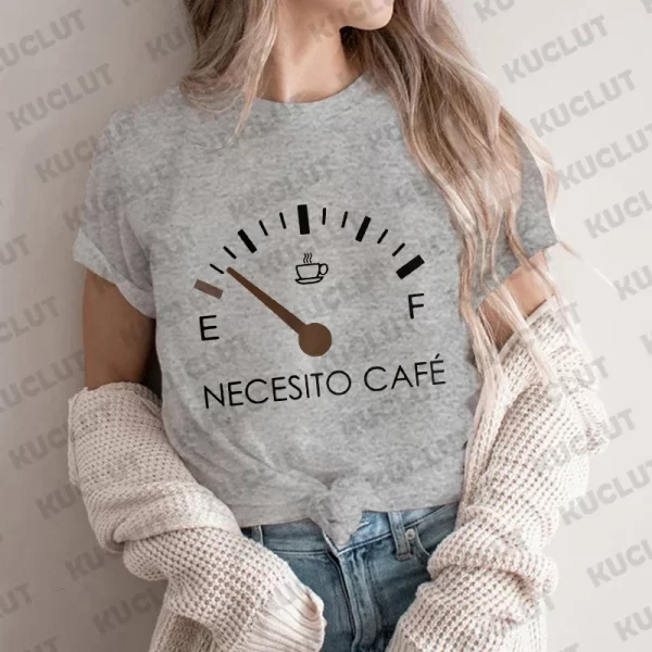 Spanish I Need Coffee Women T-Shirt Short Sleeve O-Neck Creative T Shirts Fashion Breathable Top Funny Casual Sport Tee T Shirt - Image 4
