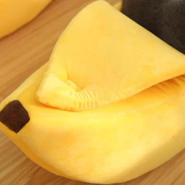 Banana Shaped Pet Bedding Comfortable Cat Nest Mat Winter Cushion Warm Soft Funny Kitten Sleeping Bag Cute Cozy Dog Accessories - Image 5