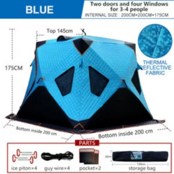 YOUSKY Camping Outdoor Fishing Cube Winter Cotton Tent Sauna Keep WarmIce Fishing Tent Customizable Chimney Customized Size - Image 3