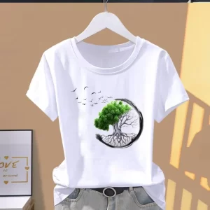 Modal Female Print Fashion Cute Internet Celebrity Short-sleeved T-shirt Women Clothing Tops Oversized T Shirt