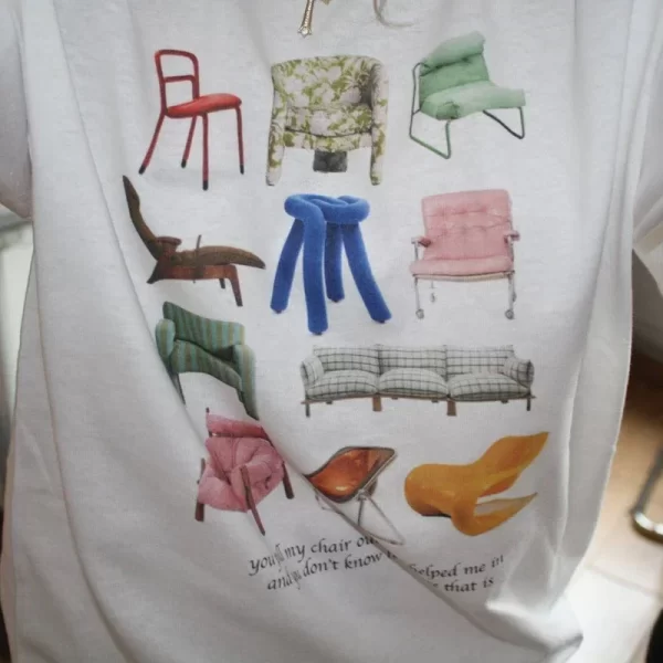 Chairs Graphic Tops Women Vintage T Shirt Egirl Grunge Aesthetic Music Lyrics T-Shirts Trendy Fashion Y2k Streetwear Tees Tops - Image 3