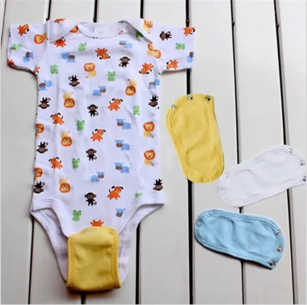 2PCS Baby Romper Partner Utility Bodysuit Diaper Jumpsuit Extend Film 4 Colors - Image 3