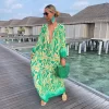 Elegant Women's Maxi Dresses 2024 Summer Casual Fashion Retro Print V Neck Loose Boho Long Vacation Beach Dress Female Robes New - Image 4