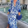 Elegant Women's Maxi Dresses 2024 Summer Casual Fashion Retro Print V Neck Loose Boho Long Vacation Beach Dress Female Robes New - Image 5
