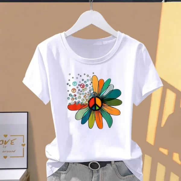 Modal Female Print Fashion Cute Internet Celebrity Short-sleeved T-shirt Women Clothing Tops Oversized T Shirt - Image 2