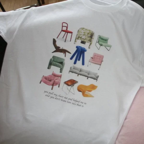 Chairs Graphic Tops Women Vintage T Shirt Egirl Grunge Aesthetic Music Lyrics T-Shirts Trendy Fashion Y2k Streetwear Tees Tops - Image 5