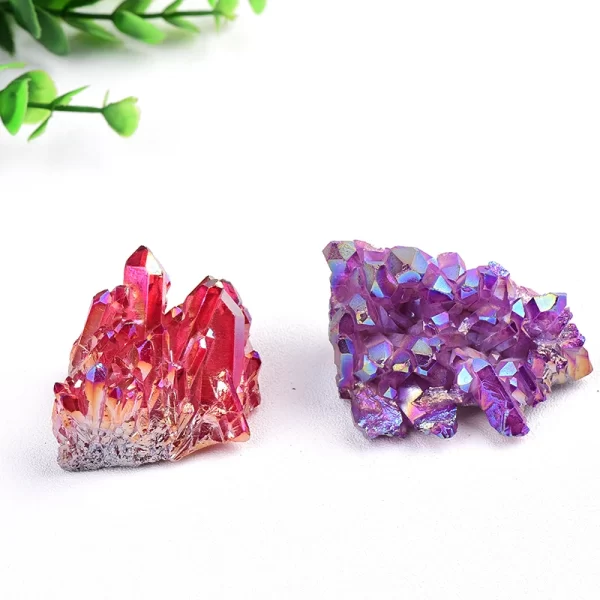 1PC 100% Natural Crystal Quartz Electroplated Colourful Column Reiki Mineral Ore Or Ornaments Aquarium Home Decor Healing Stone - Image 2