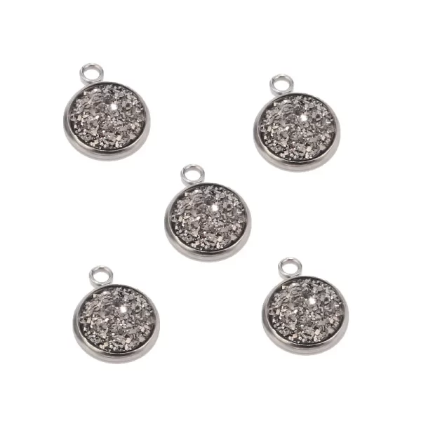 10pcs Druzy Charms 12mm Druzy Pendant Supplies Wholesale Bezel Charm Faux Druzy Stone Pendant Colourful Charm for DIY Jewelry - Image 6