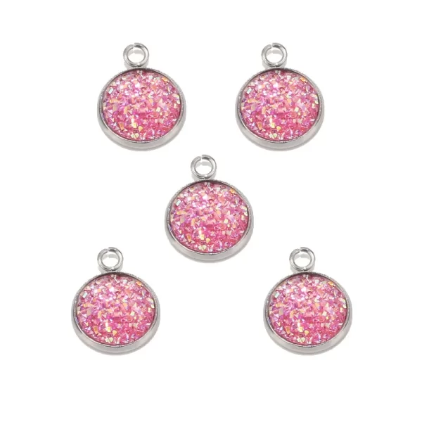 10pcs Druzy Charms 12mm Druzy Pendant Supplies Wholesale Bezel Charm Faux Druzy Stone Pendant Colourful Charm for DIY Jewelry - Image 5