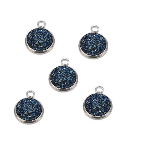 10pcs Druzy Charms 12mm Druzy Pendant Supplies Wholesale Bezel Charm Faux Druzy Stone Pendant Colourful Charm for DIY Jewelry - Image 3