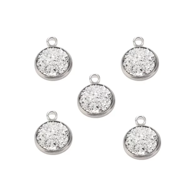 10pcs Druzy Charms 12mm Druzy Pendant Supplies Wholesale Bezel Charm Faux Druzy Stone Pendant Colourful Charm for DIY Jewelry - Image 4