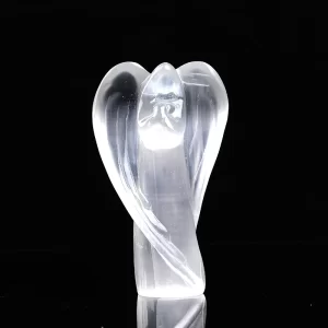 Guardian Angel Figurine Natural White Selenite Raw Crystals Hand Carved Gypsum Crystal Healing Stone Home Decor DIY Gifts 1PC