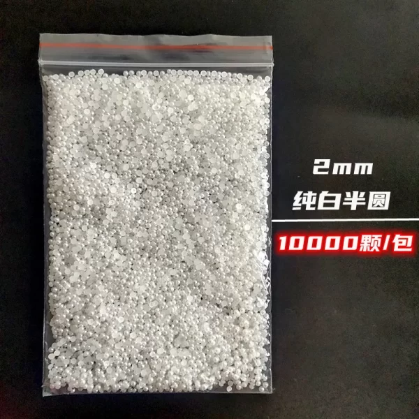 Wholesale 1 Pack 3000-10000PCS 1.5MM-6MM White Beige Flatback Semi Ball Pearls Nail Art Rhinestones Jewelry Manicure Charms - Image 5
