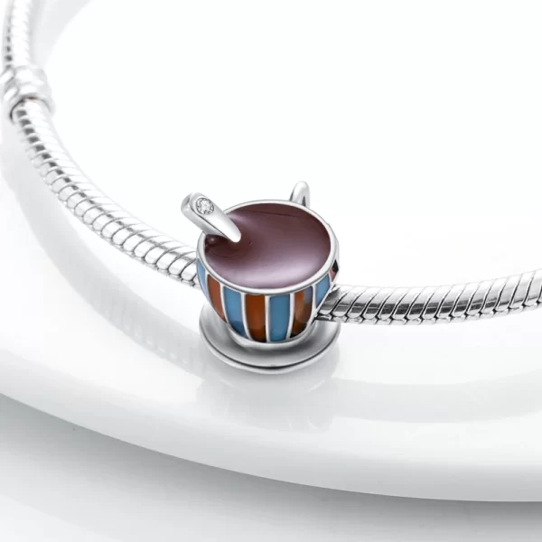 Hot Sale 925 Sterling Silver Coffee Cup Book Charms Fit Original Bracelet Necklace DIY Beads For Women Jewelry Making - Image 3