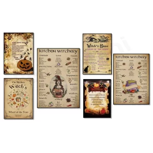 Year round kitchen witch poster, witch herbs, witch cauldron poster, magic witch, witch poetry, halloween movie, horror poster