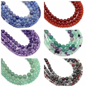 Natural Stone Tiger Eye Fluorite Healing Crystal for Jewelry Making Gem Loose Beads DIY Bracelet Necklace Accessories 4 6 8 10mm
