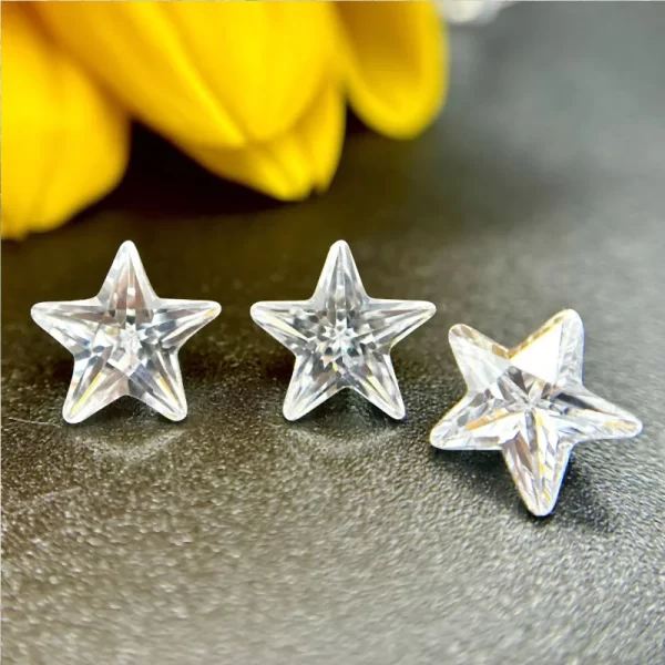 Star Shape 3x3~10x10mm AAAAA White color Loose Cubic Zirconia Stone beads for Nail accessories DIY - Image 3