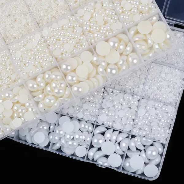 2mm-12mm Nail Pearls For Nail Art Mix Size Flat Back Crafts Round Pearl For Face Makeup Nail Art Clothes Shoes Jewelry Making - Image 2