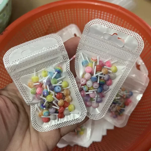 50pcs Colorful Kawaii Lollipop Design Nail Art Charms 3D Acrylic Resin Cartoon Ornament Nail Decorations Candy Accessories DIY * - Image 5