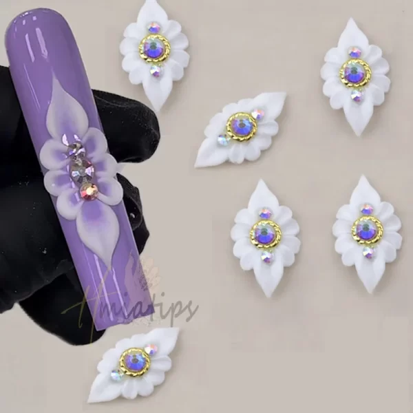 3D Acrylic Flowers Nail pearl Jewelry Handmade Summer Flowers Kawaii Nail Art Charms Manicure DIY Decoration - Image 2