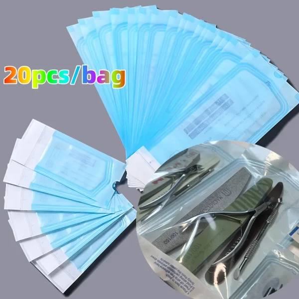 20Pcs Disposable Nail Disinfectant Bag Manicure Sterilizer Cosmetics Crimper Nailart Tool Pouch Disinfection Machine Accessories - Image 2