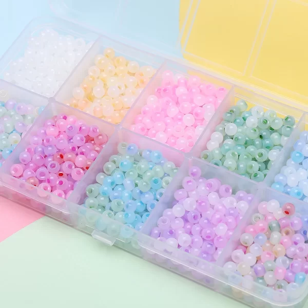 1500Pcs 4mm Cat Eye Stone Ice Glass Beads Loose Spacer Seed Beads Needlework DIY Handmade Charms Bracelets Necklaces Accessories - Image 2