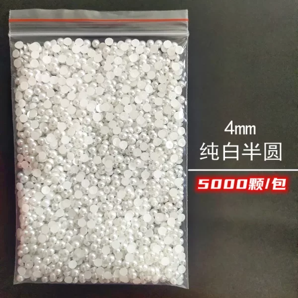 Wholesale 1 Pack 3000-10000PCS 1.5MM-6MM White Beige Flatback Semi Ball Pearls Nail Art Rhinestones Jewelry Manicure Charms - Image 6