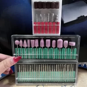 30/12/6pcs Diamond Nail Drill Bits Set 3/32'' Milling Cutter Rotary Burr Clean Files for Electric Manicure Machine Accessories *
