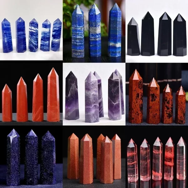Natural Stone and Crystals Point Wand Witchcraft Rose Quartz Amethyst Home Decoration Mineral Stones Crafts Room Aquarium Decor - Image 6