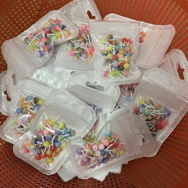 50pcs Colorful Kawaii Lollipop Design Nail Art Charms 3D Acrylic Resin Cartoon Ornament Nail Decorations Candy Accessories DIY * - Image 6