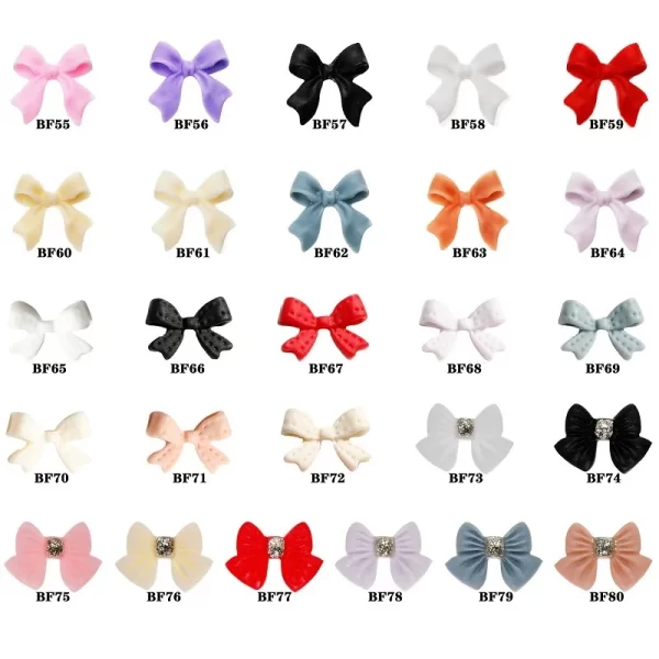 50pcs Bow Resin Nail Art Decoration Black White 3D Long Ribbon Bowknot Ornament Nail Charm Jewelry Design Kawaii DIY Accessories - Image 3