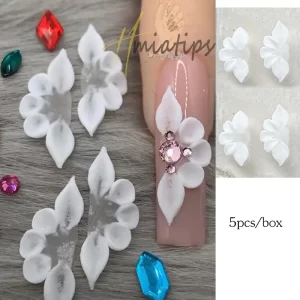3D Acrylic Flowers Nail pearl Jewelry Handmade Summer Flowers Kawaii Nail Art Charms Manicure DIY Decoration