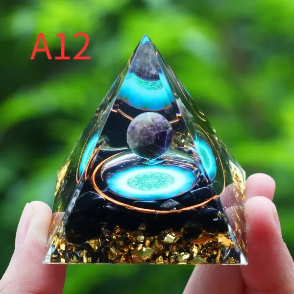 Crystals Stone Orgone Pyramid Energy Generator Natural Amethyst Peridot Reiki Chakra Meditation Tool Room Decor Christmas Gifts - Image 3