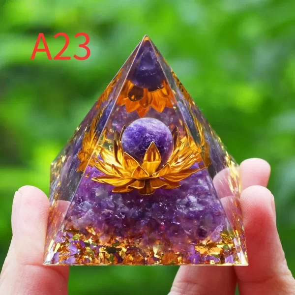 Crystals Stone Orgone Pyramid Energy Generator Natural Amethyst Peridot Reiki Chakra Meditation Tool Room Decor Christmas Gifts - Image 4