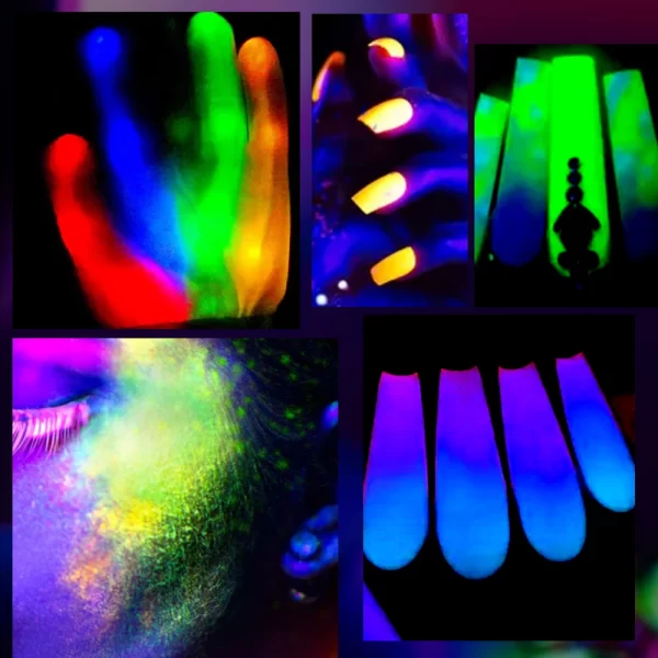 12pcs/Set Phosphor Luminous Powder Pigment Bright Luminescent Powder Glow In The Dark Colorful Glitters Gel Polish Decoration *# - Image 6