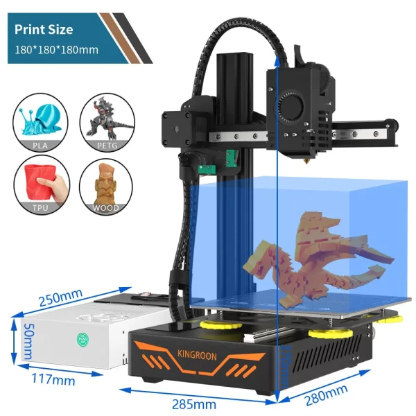 KINGROON KP3S 3D Printer High Precision Printing Upgraded DIY FDM 3d printer Kit Touch Screen KP3S Printing Size 180*180*180mm - Image 4